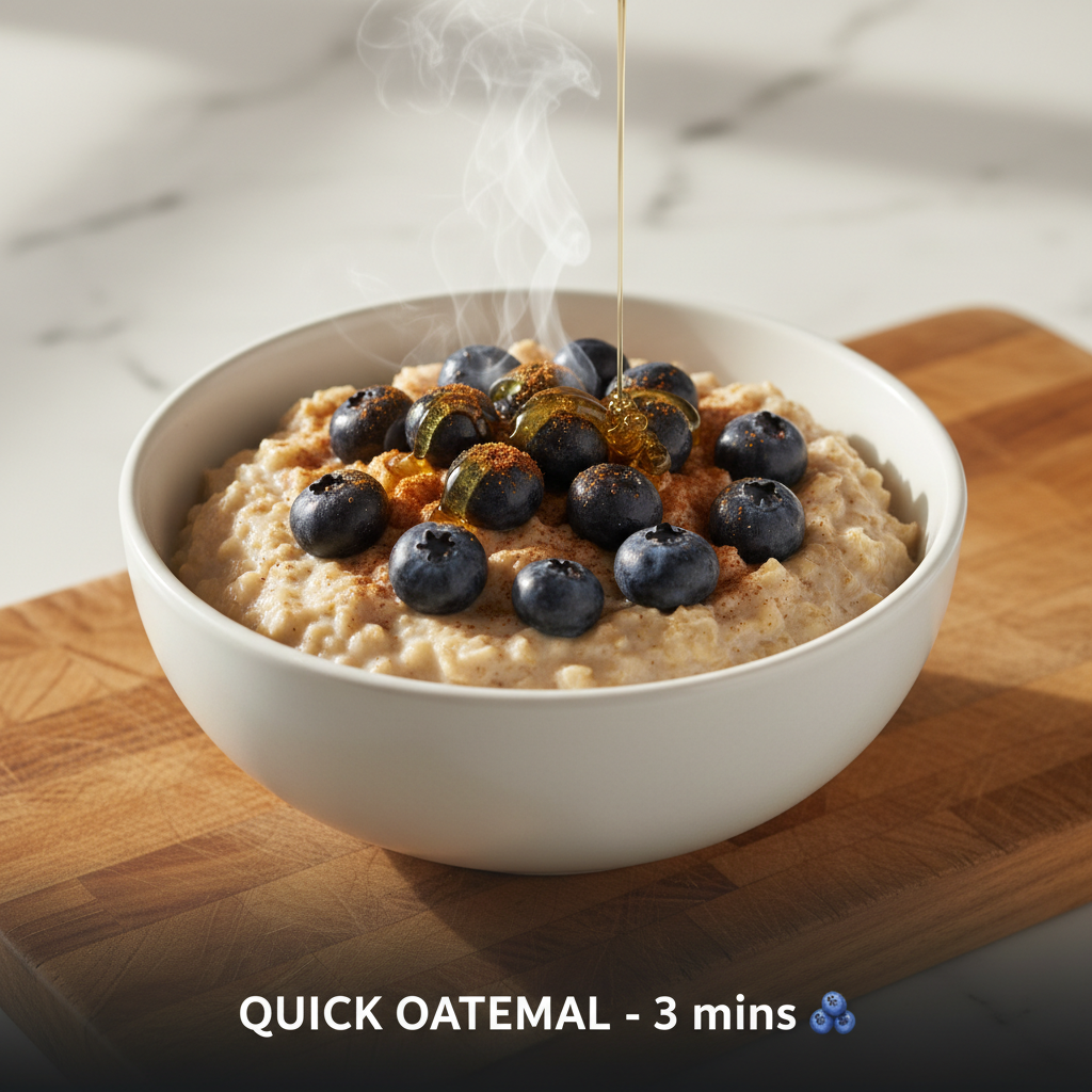 QUICK OATMEAL 🫐 ⏱️ Ready in 3 mins 💰 Est.