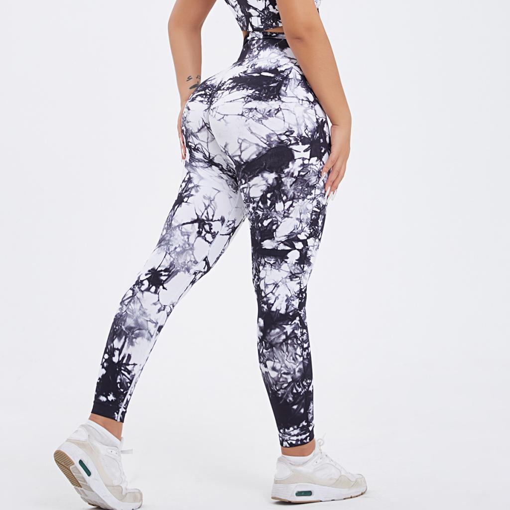 Women's One-shoulder Seamless Tie-dye Yoga Clothes Fitness Suit – photo 3 of 5