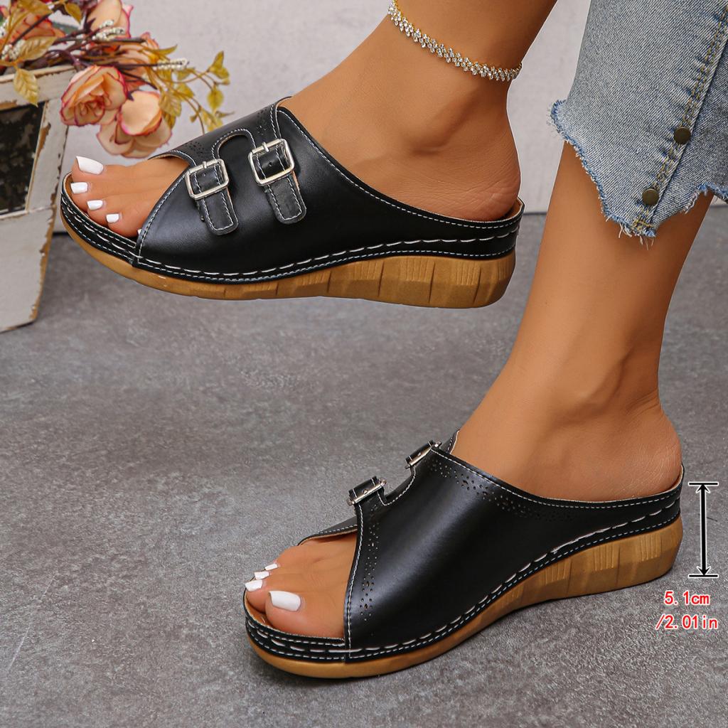 One Line Foot Buckle With Fish Mouth Slippers – photo 2 of 5