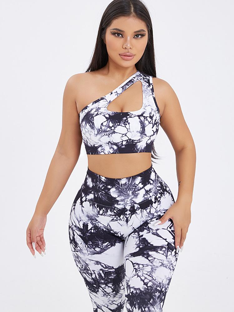 Women's One-shoulder Seamless Tie-dye Yoga Clothes Fitness Suit – photo 2 of 5