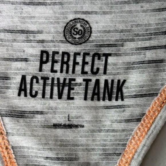 SO Perfect Active Tank Top Heathered Gray Racerback Athletic Workout Women's L – photo 3 of 3