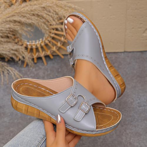 One Line Foot Buckle With Fish Mouth Slippers