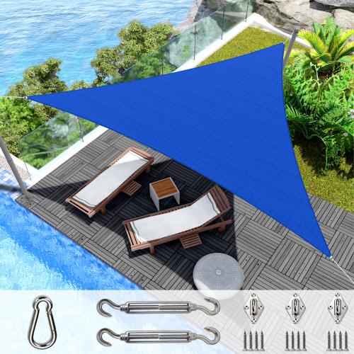 21-28ft Sun Shade Sail Triangle Canopy UV Block Shade Cloth Patio Garden Outdoor