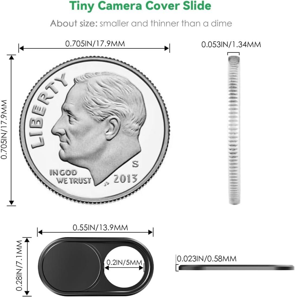 Webcam Cover Slide[2-Pack], 0.023 Inch Ultra-Thin Metal Web Camera Cover for Mac – photo 2 of 3