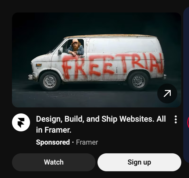 Look at this framer ad on Youtube I cant belive it