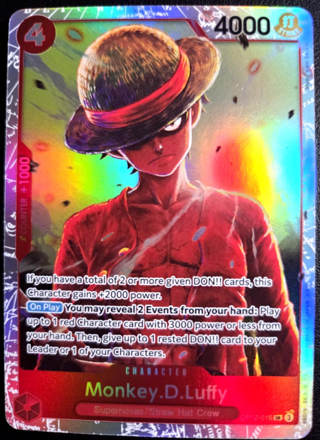 Monkey.D.Luffy OP12-015 SR ONE PIECE Tcg Card Game NM Red