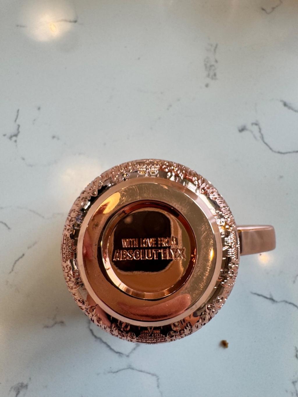 Absolut Elyx Damask Copper Mugs Set 4 Moscow Mule Barware – photo 3 of 3