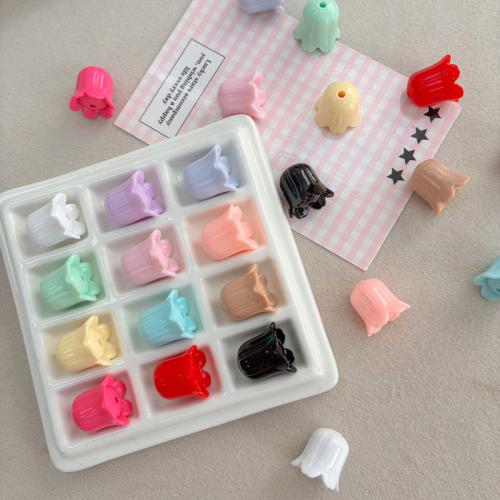 Cute Acrylic Lily Of The Valley Flower Beads, Straight Hole Spacer Charms For DIY Jewelry, Bracel…
