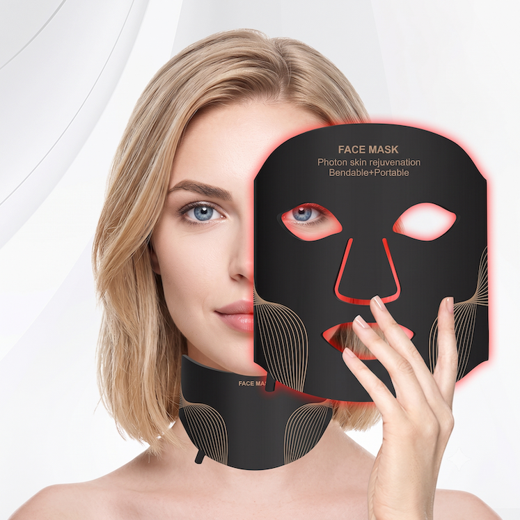 New Silicone Facial Mask Device, Household LED Photon Skin Care Mask, Infrared Color Light Beauty…