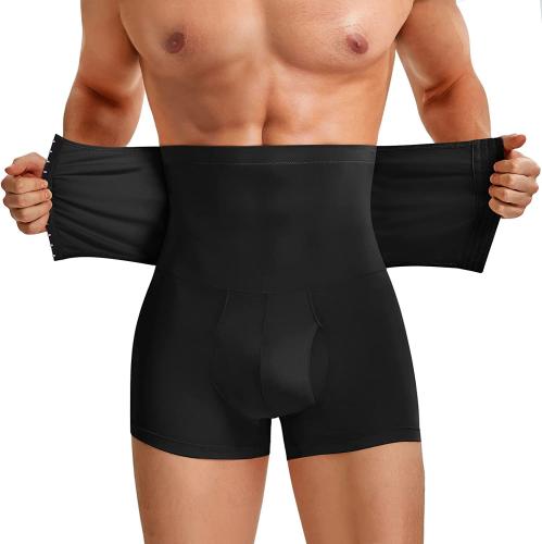 Men High Waist Shapewear Boxer Briefs With Adjustable Hooks Compression Tummy Control Butt Lifter…