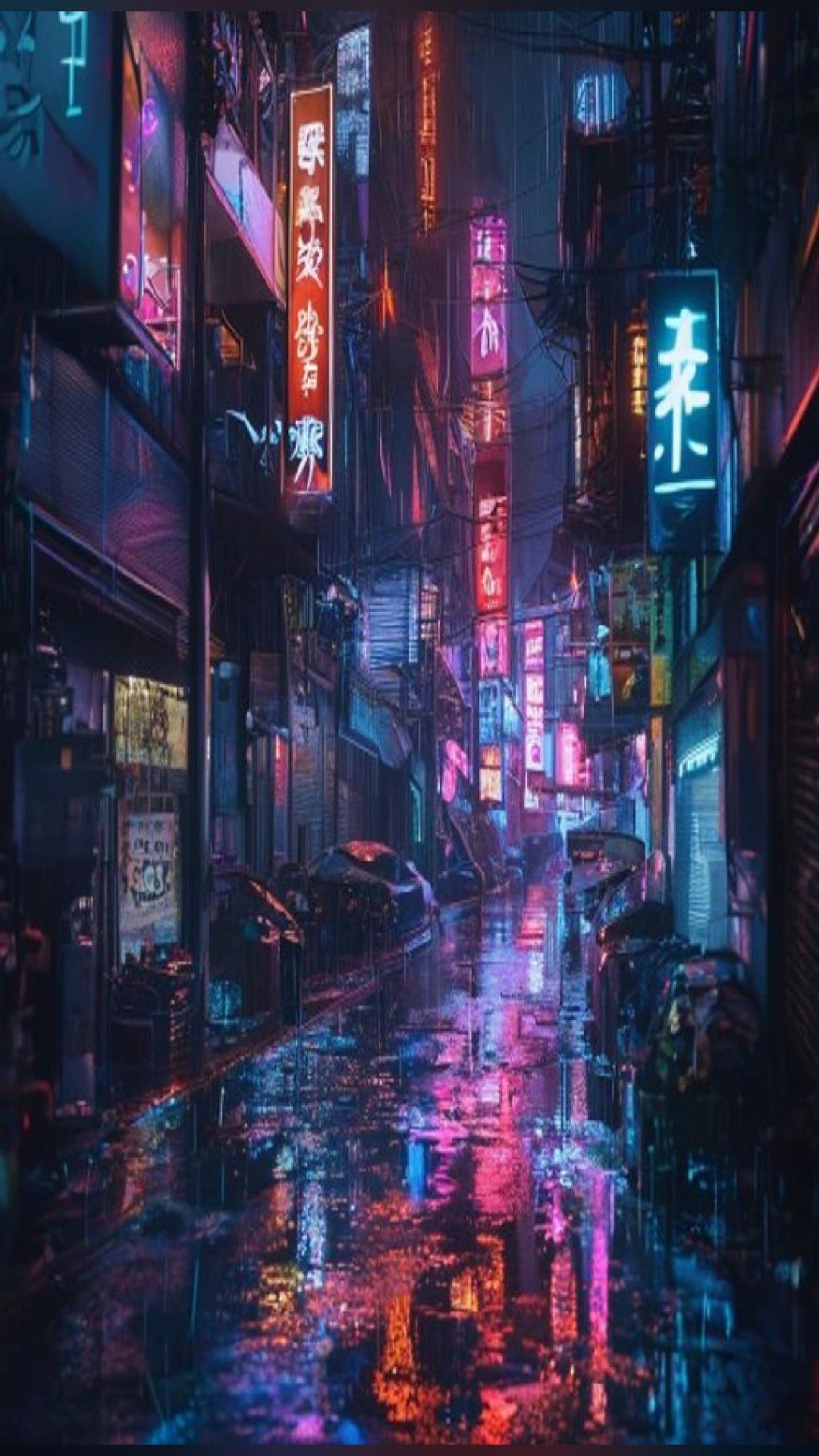 no cap, AI made this A Cyberpunk Tokyo Street In Neon Rain 🎨 AI art…