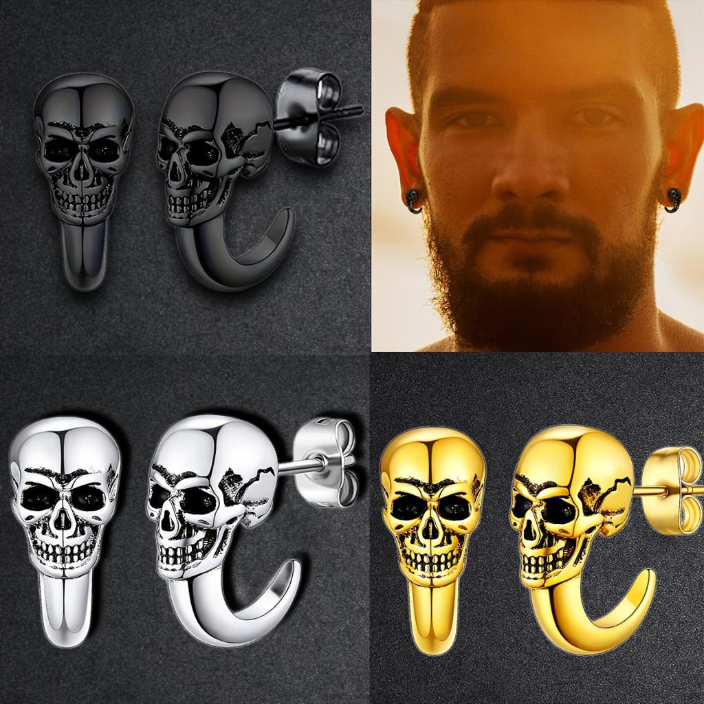 Punk-style Skull Stud Earrings
