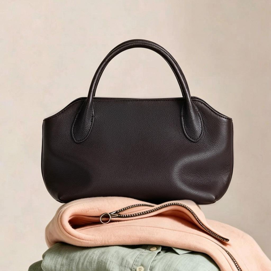 Summer Light-luxury Genuine Leather Handbag With A Short Handle Crafted From Top-grain Cowhide