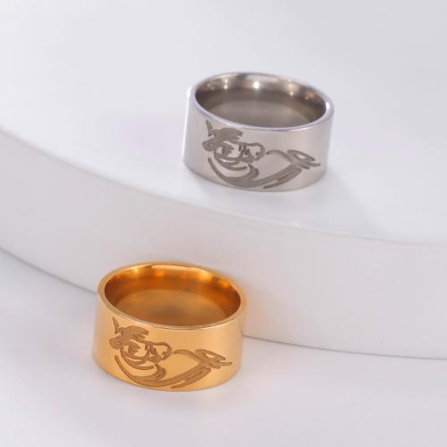 Minimalist Cut Punk Animal Style Ring With A Horse-head Motif
