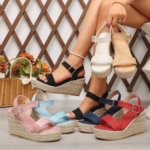 European And American Fish-mouth Wedge Strap Women's Shoes