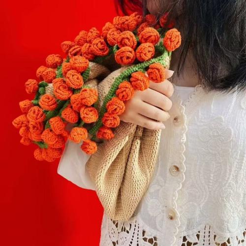 Handmade Camellia And Rose Petal Blanket Crochet DIY Craft Kit