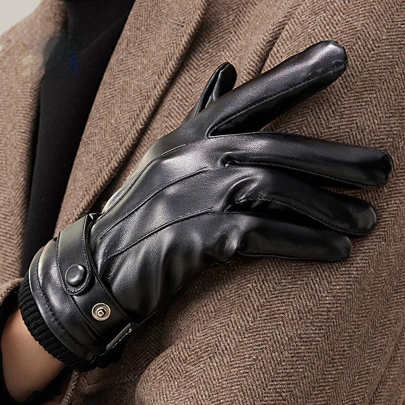 Mens Winter Fleece-Lined Warm Windproof And Waterproof Cycling Gloves