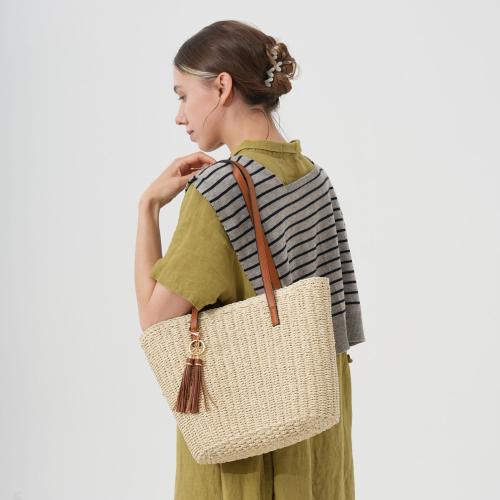 New Tassel Straw Women's Handwoven Large-Capacity Shoulder Tote Bag