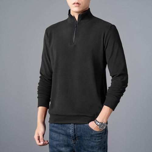 Mens Sweater Trendy All Match Casual Long Sleeve T Shirt Lapel Base Layer