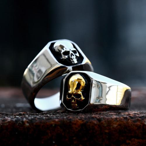 Punk-style Hip-hop Skull Titanium Steel Ring