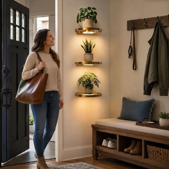 Floating Plant Shelf With LED Light LED-light