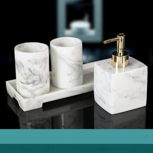 4-Piece Household Marble Bathroom Set