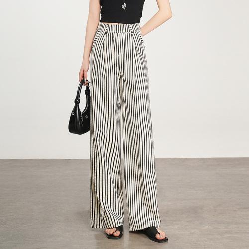 High-waisted Draping Loose-fit Figure-flattering Straight-leg Pants