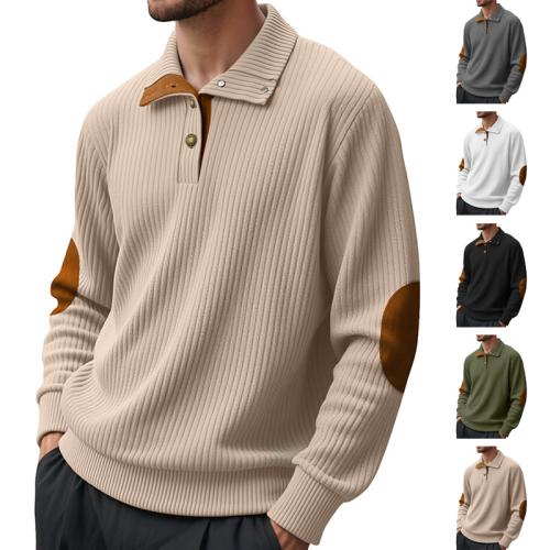 New Spring & Autumn Solid Color Jacquard Sweatshirt, Men's Casual Loose Stand Collar Pullover In…