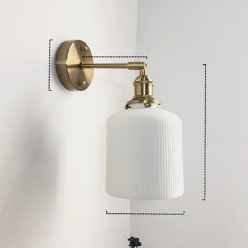 Brass Pleated Ceramic Pendant Lamp