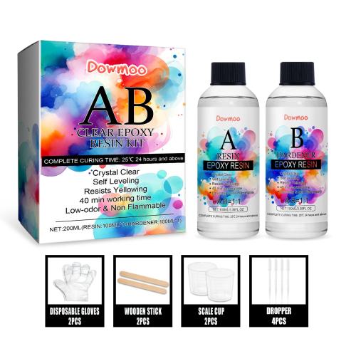 Cross-Border Dowmoodiy Epoxy Resin Art Kit Handmade Crystal Glue High Transparency Quick-Drying A…