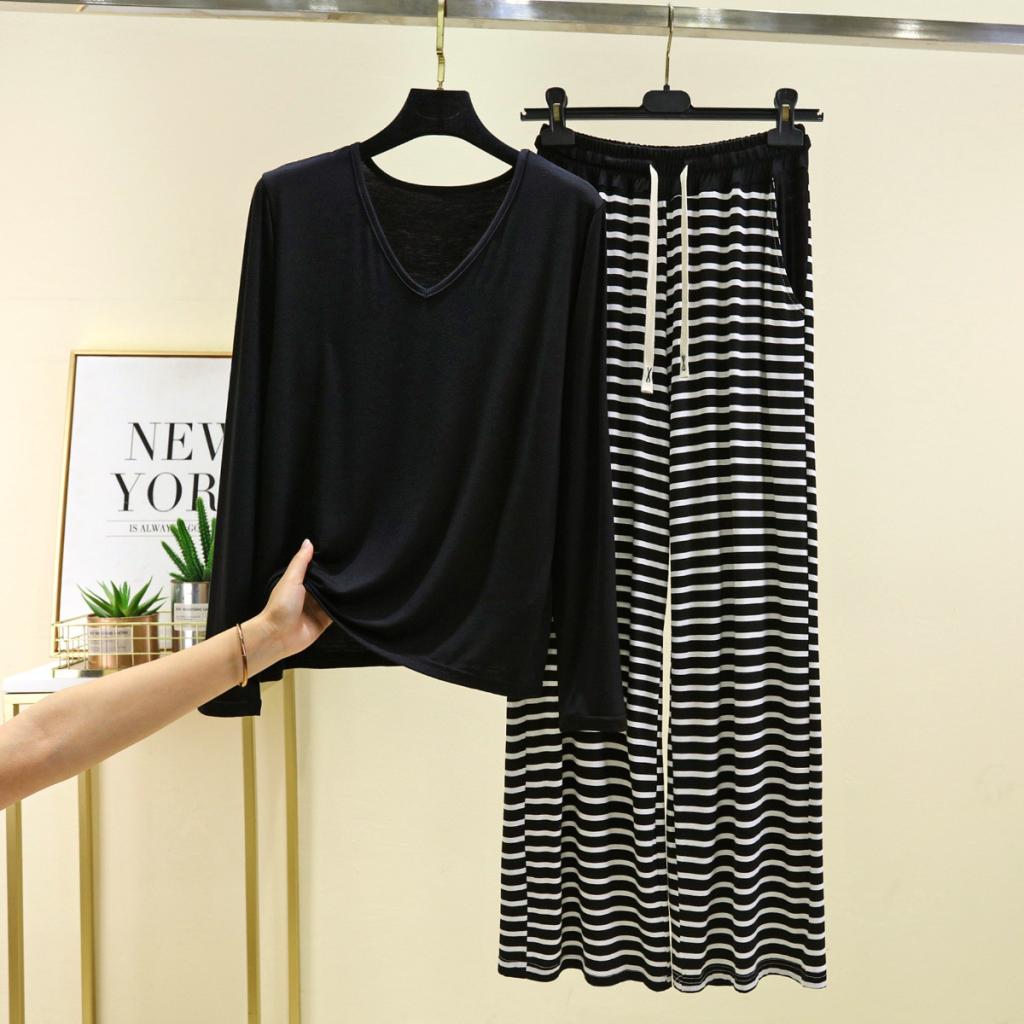 Modal Long-sleeved Pajamas And Pajama Pants For Women Spring And Autumn