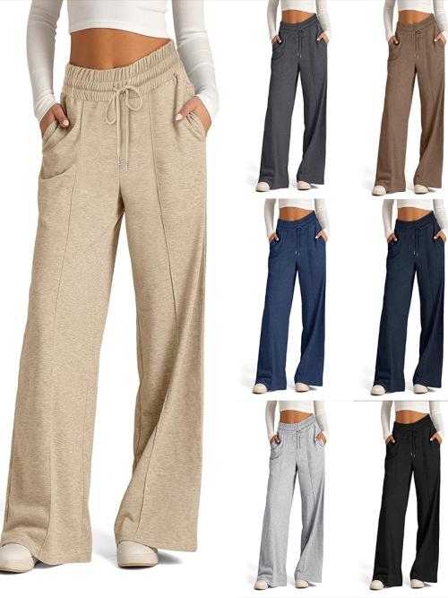 Hot-Selling Cross-Border Women's Fall Winter European And American Style Solid Color Drawstring W…