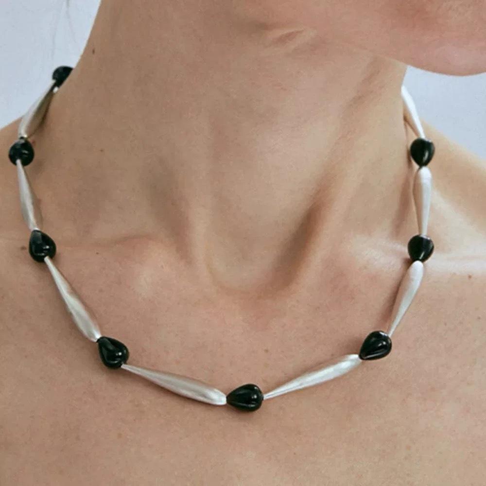 Black Onyx Fashionable Elegant Necklace Bracelet For Women