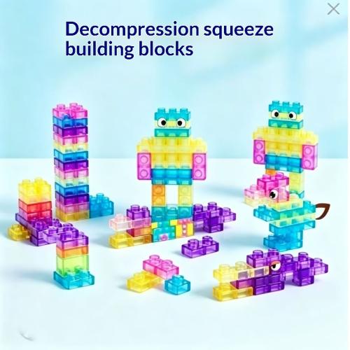 Jelly Block Toy Stress-relief Building Blocks For Adults Transparent