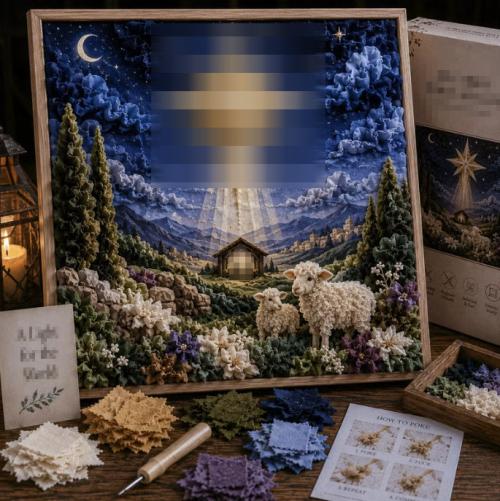 Colorful Hand-Knitted Fabric Art Kit