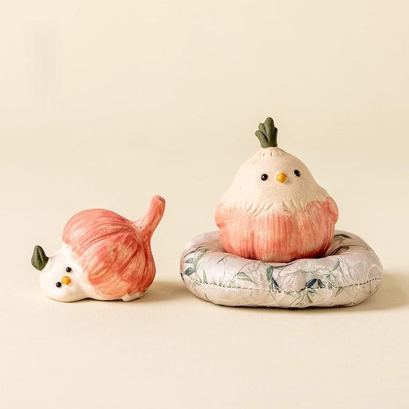 Household Raw Ore Zisha Garlic-Head Little Bird Tea Pet Ornament
