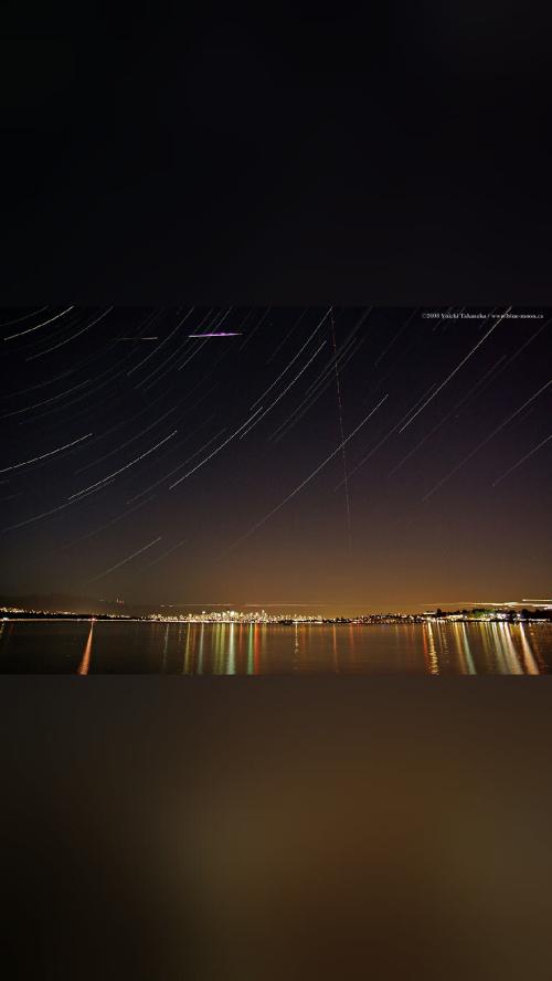 your daily awe Perseid over Vancouver Colorful and bright, the city…