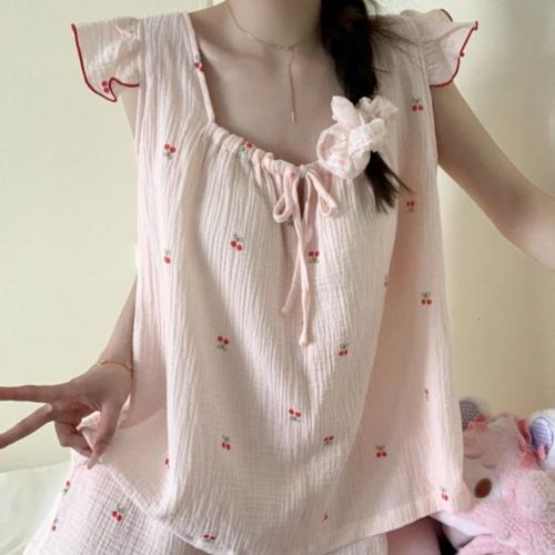 Womens Padded-Underwire Pajama Set With Camisole And Shorts