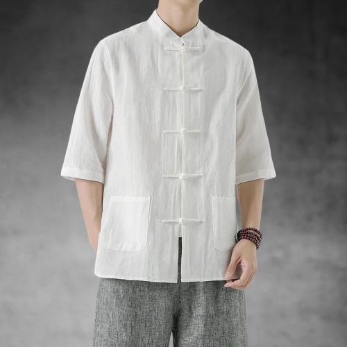 Mens Retro Three-Quarter-Sleeve Cardigan