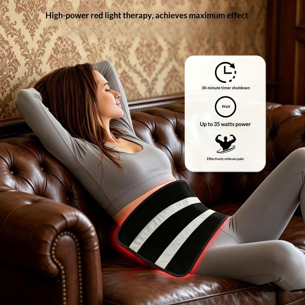 Dual-band Infrared Lumbar Therapy Pad That Can Be Draped Over The Waist And Back