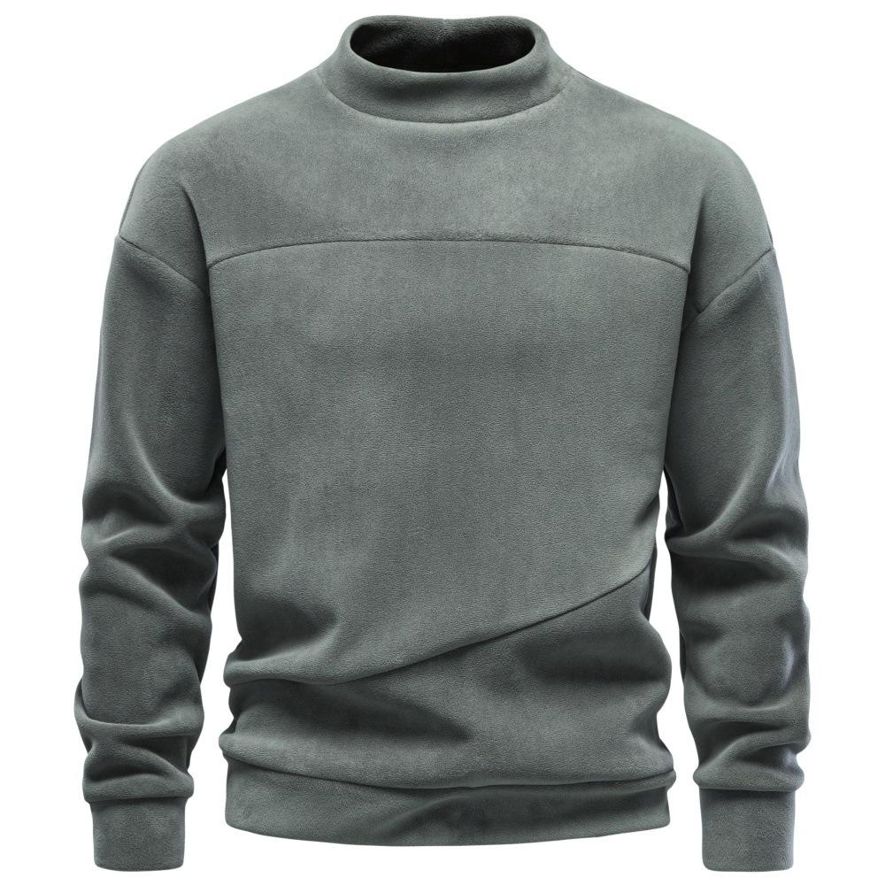 Oulizhong Mock-neck Drop-shoulder Mens Loungewear Hoodie