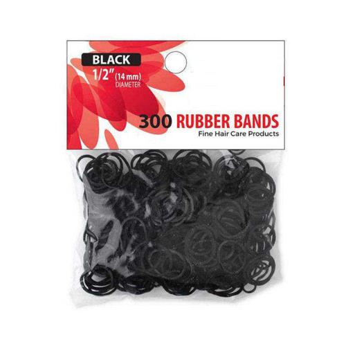 Rubber Bands 15mm, 300 Black Elastic Hair Ties For Braids Soft Durable No-Snag Bands For All Hair…