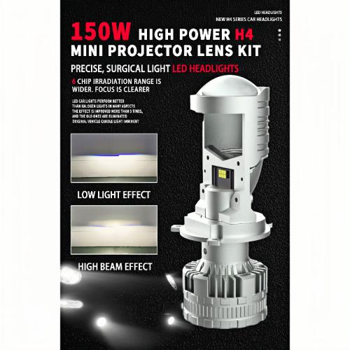 H4 LED Headlight Bulb With Projector Lens T80 80W High Low Beam Integrated  High End Auto LED Hea…