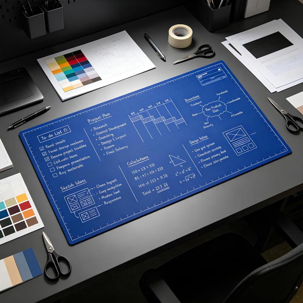 Double-Sided Deskmat Blueprint Double-Sided Desk Mat Set