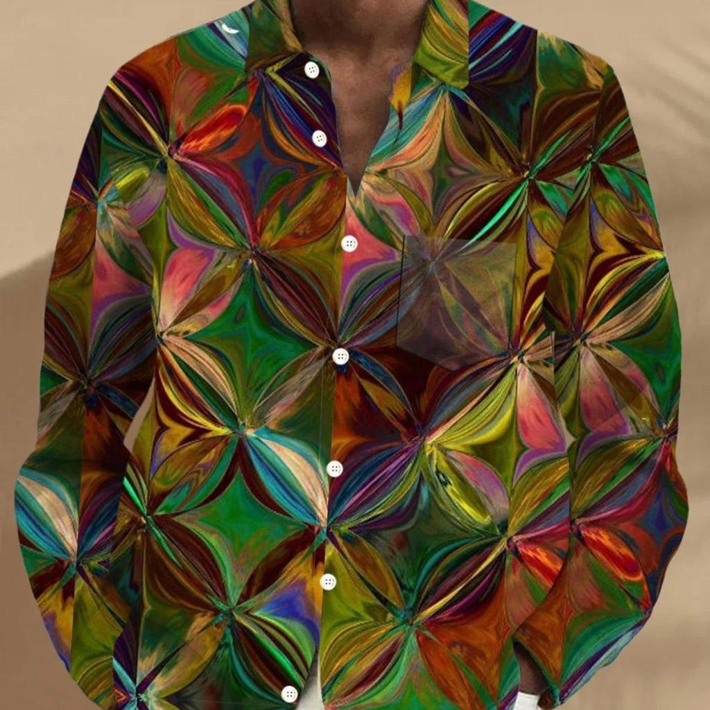 Printed Long-sleeve Casual Top For Men