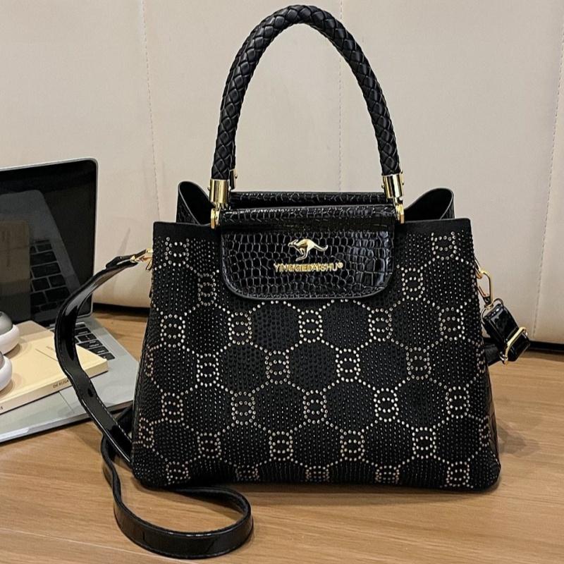 Womens Minimalist Handbag With Heat-applied Rhinestones