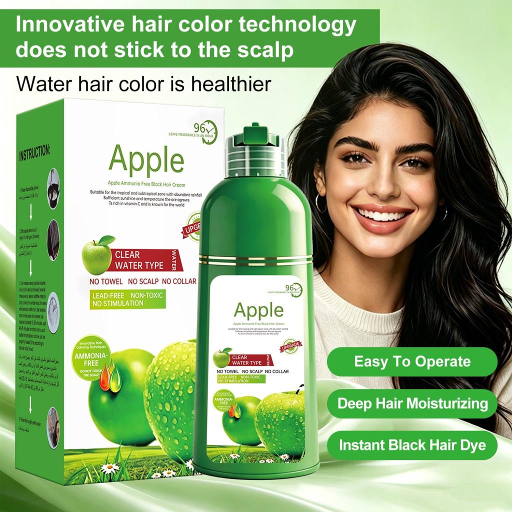 Apple Hair Dye Does Not Stick To The Scalp And Effectively Covers Gray Hair