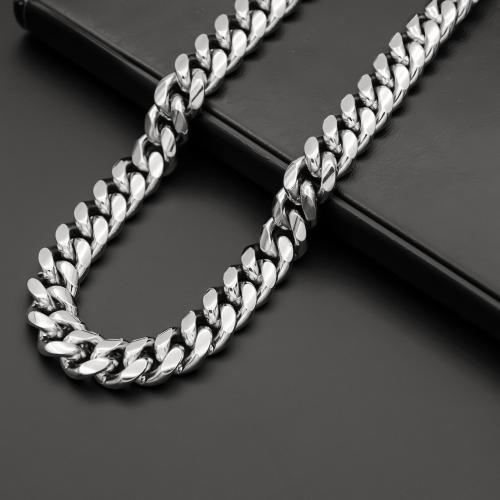 Stainless Steel Color-locked Flat Clasp Necklace