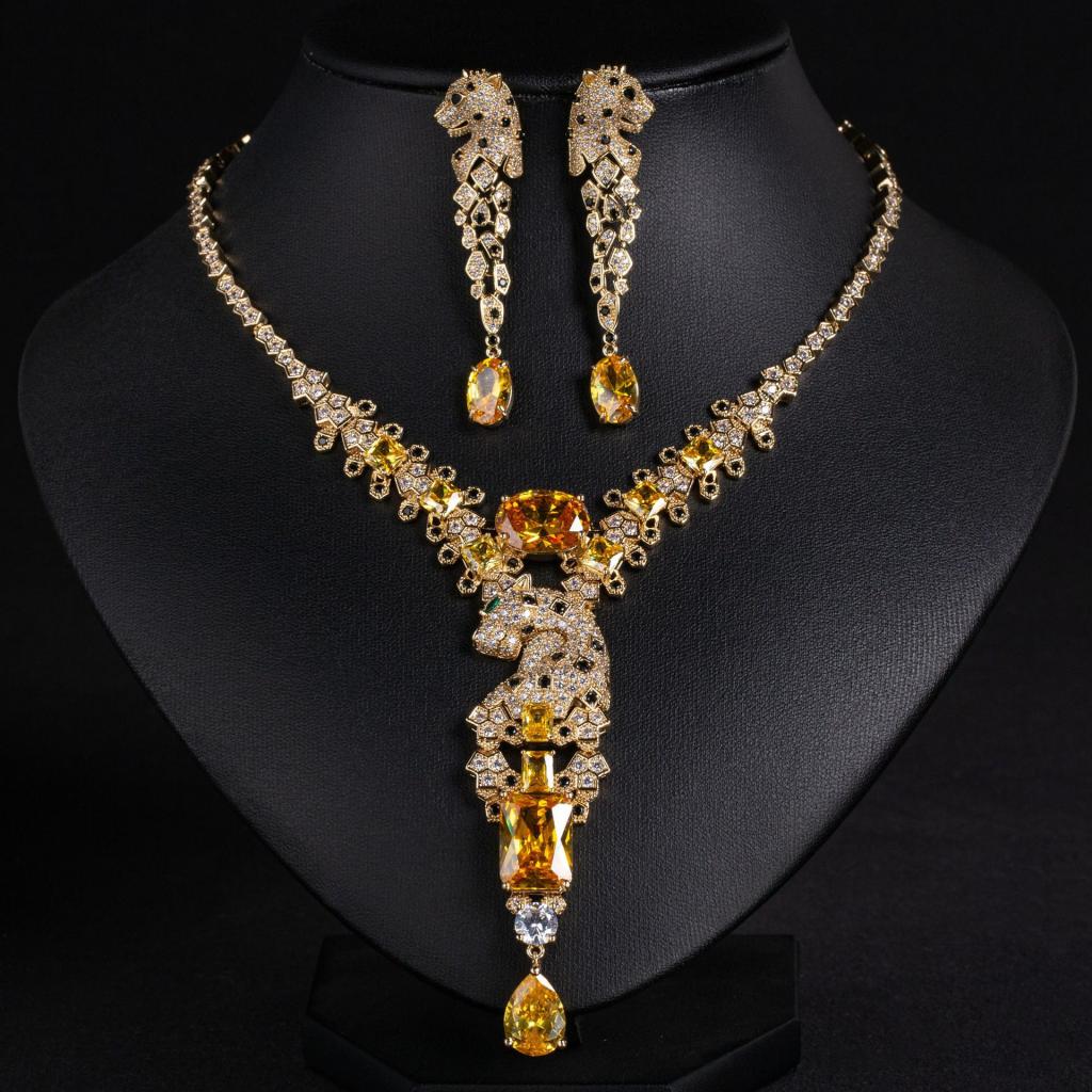European And American Leopard Retro Design High-End Jewelry Evening Dress Accessories Elegant Jew…