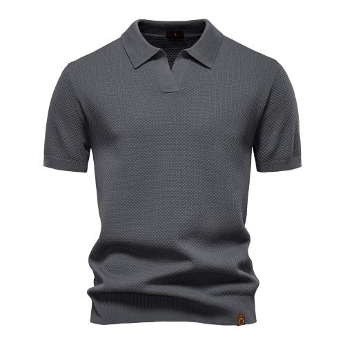 2026Summer High Quality European Size Pineapple Wool Polo Shirt Men's Business Seagull Collar Men…
